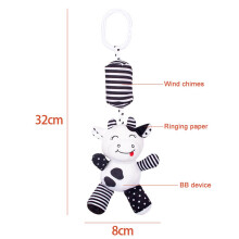 Jouets suspendus pour landau pour nouveau-né 0m peluche noir/blanc