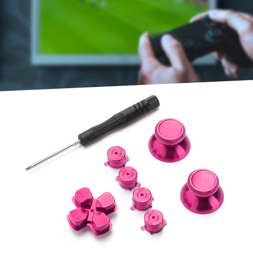 Metal Button Thumbstick Simulates Grip For Ps4 Gamepad Controller Joystick Replacementrose Red 4691322990184