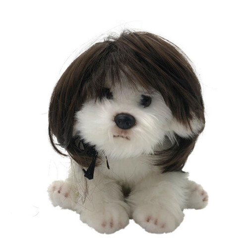 Déguisement pour chien avec perruque - Taille unique - Polyester Noir/Marron 2