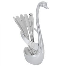 5 pièces de fourchettes à fruits en alliage de zinc en forme de cygne 12 0,25 cm