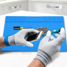 Silicone-Reparaturmatte 350x250x4mm hitzebeständig blau für Löten