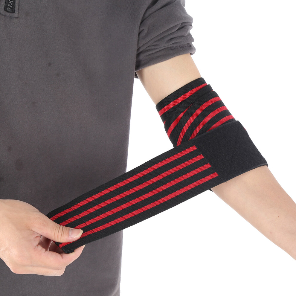 Red Sports Elbow Brace Compression Bandage Elastic Elbow Wrap Support Protection Sleeveblack And Stripe