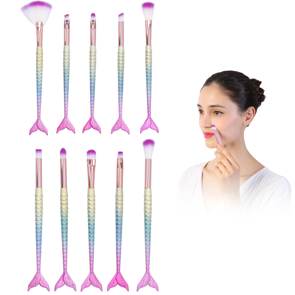 10PCS Makeup Brushes Set Soft Bristles Brushes Kit for Blush Eye Shadow Eyebrow Highlight