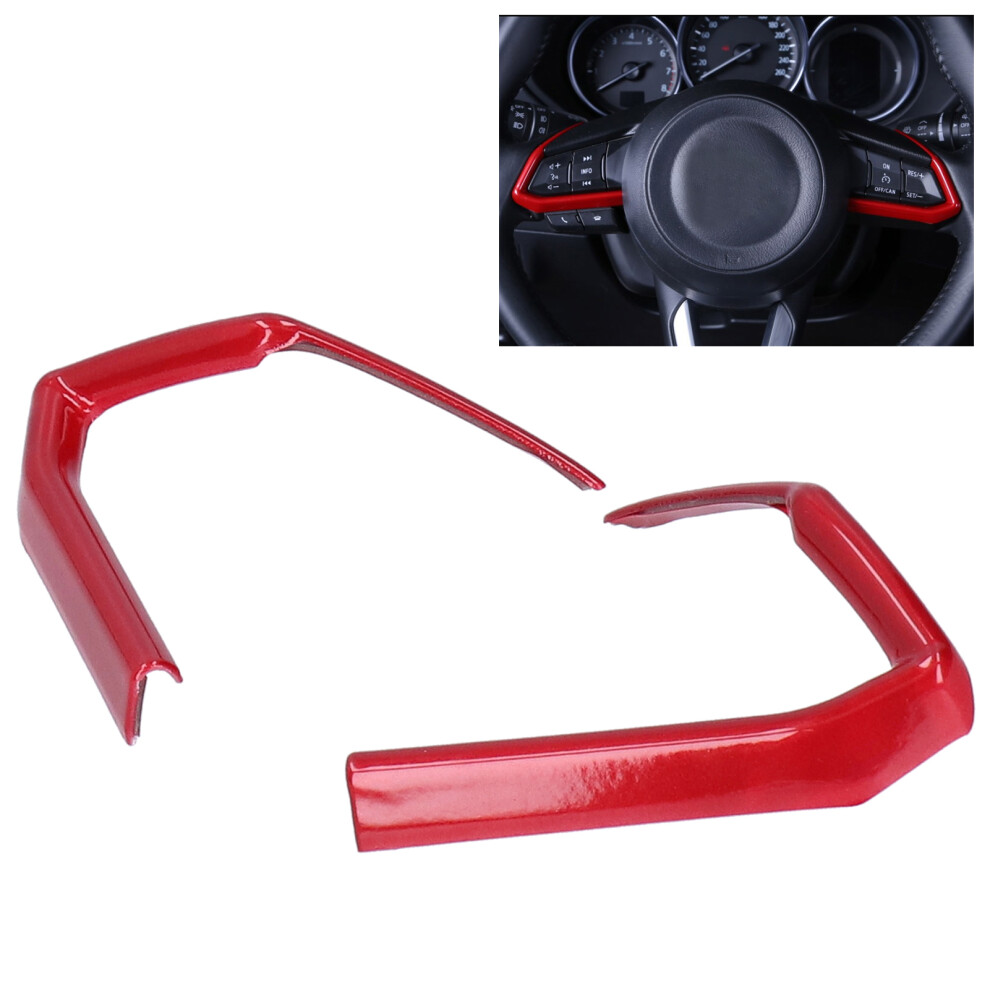 2Pcs Steering Wheel Cover Sequins Strip Trim Sticker Fit For Mazda 3/Axela/Cxâ4/Cxâ5Red 4641322999175