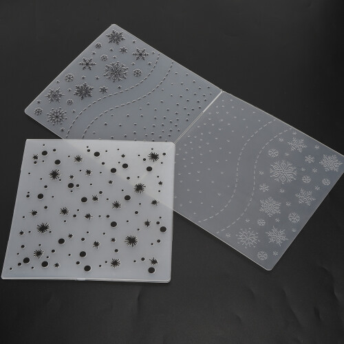 2Pcs Plastic Embossing Folders DIY Card Making Paper Craft Tool Scrapbooking Embossed Template 2