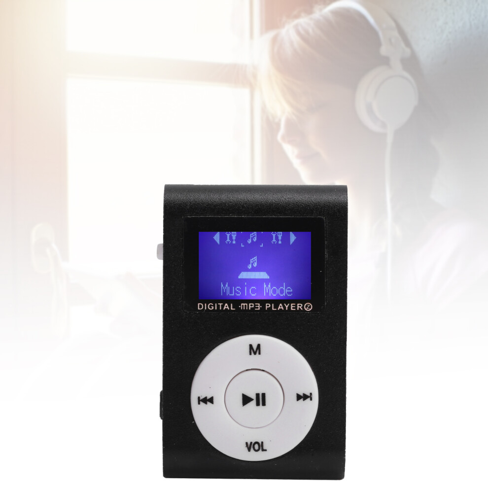 Portable Mini Mp3 Music Player Sports Backclip Lcd Screen Mp3 Support Memory Card( ) Black 3211323001095