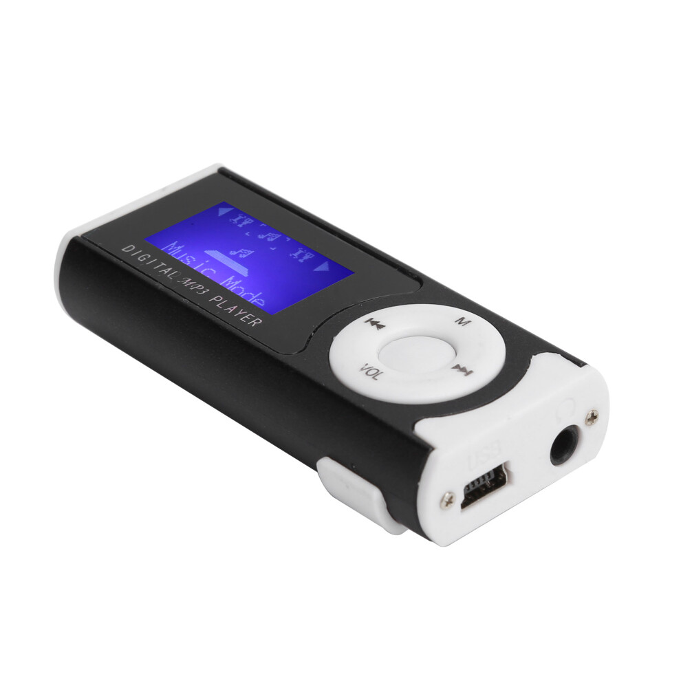 Portable Sports Mp3 Flashlight Mini Backclip Lcd Mini Screen Music Media Player( ) Black 5071323001178
