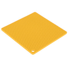 Insulation Pad Food Grade Silicone Pad AntiScalding Thickened Microwave Oven Mat for Kitchen Use(Yellow )