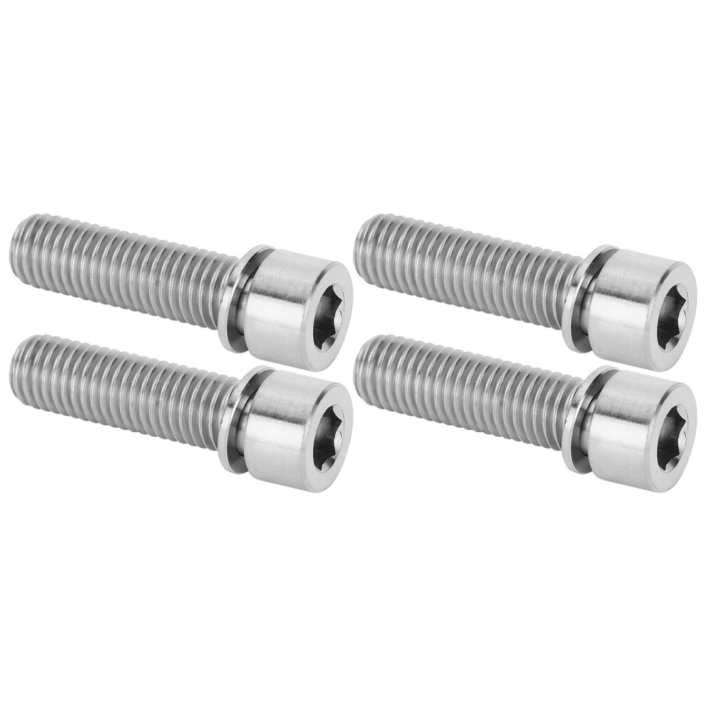 4Pcs Bike Handlebar Stem Bolts Screw Bicycle Titanium Alloy Stem Inner Hex Screws M7x25mmtitanium Color 9351323004185