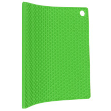 Insulation Pad Food Grade Silicone Pad AntiScalding Thickened Microwave Oven Mat for Kitchen Use(Green )