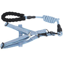 Harnais pour chien avec laisse ensemble, taille L, 7,5-22,5 kg, bleu