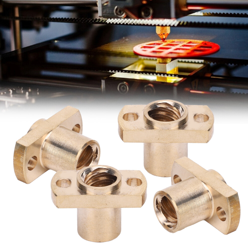 4Pcs Trapezoidal Nut T8 Brass H Flange Hardware Fasteners 3D Printer Accessories 8Mm 9451323008494