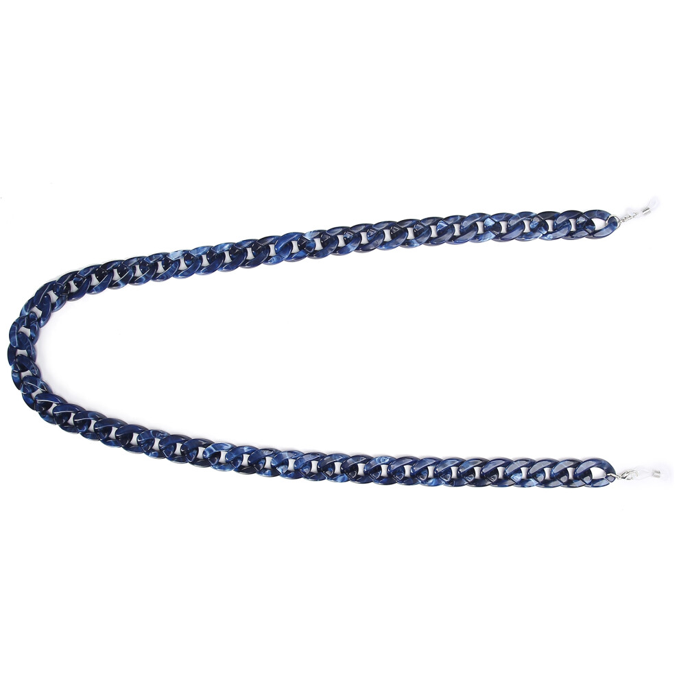 Blue Women Simple Stylish Eyeglasses Sunglasses Chain Portable Face Cover Lanyard Accessorynavy