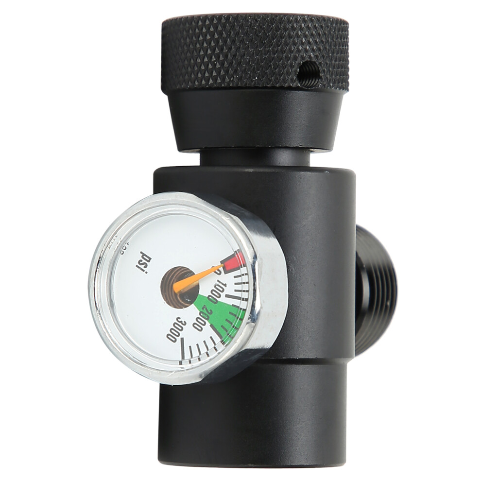 Co2 Cylinder Refill Adapter Connector Cga320 // Tr21-4 Asa 3000Psi Pressure Gauge Black 9471323009345