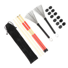 Drumstick Kit Rute Brush Damper Drum Set Musical Instrument Playing Accessories with BagM02763 Black