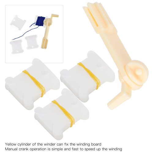 Embroidery Floss Organizer Set Cross Stitch Plastic Bobbin Manual Winding Machine Tool 2