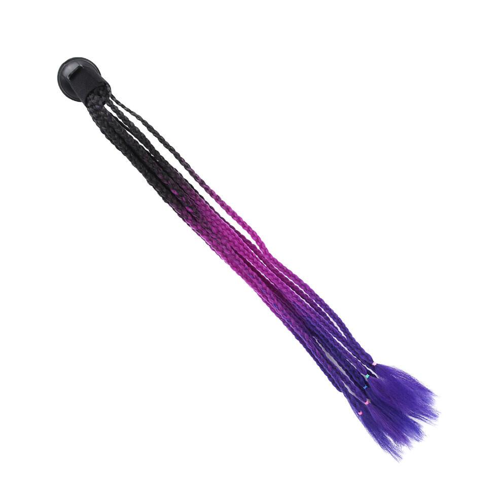 Decoration Motorcycle Helmet Pigtails Punk Style Suction Cup Helmet Ponytail Braidsblack Purple Blue 3261323011679