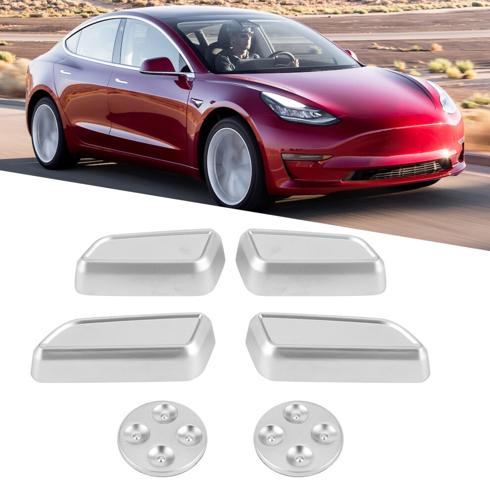 6Pcs Auto Seat Adjustment Button Cover Trim Aluminium Alloy Fit For Tesla Model 3/Y/X/S 8491323013495