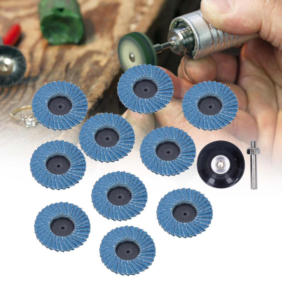 10Pcs Abrasive Wheel 80ÂGrit Torsion Zircon Corundum Grinding Flap Disc With Rubber Disc 2In 9431323014510