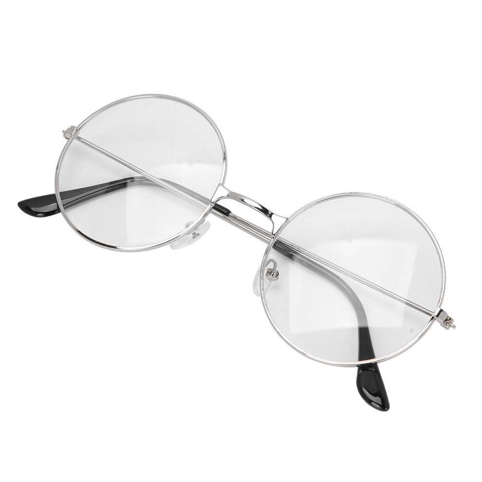 Vintage Style Clear Lens Eyeglasses Unisex Men Women Metal Frame Glasses SpectaclesSilver