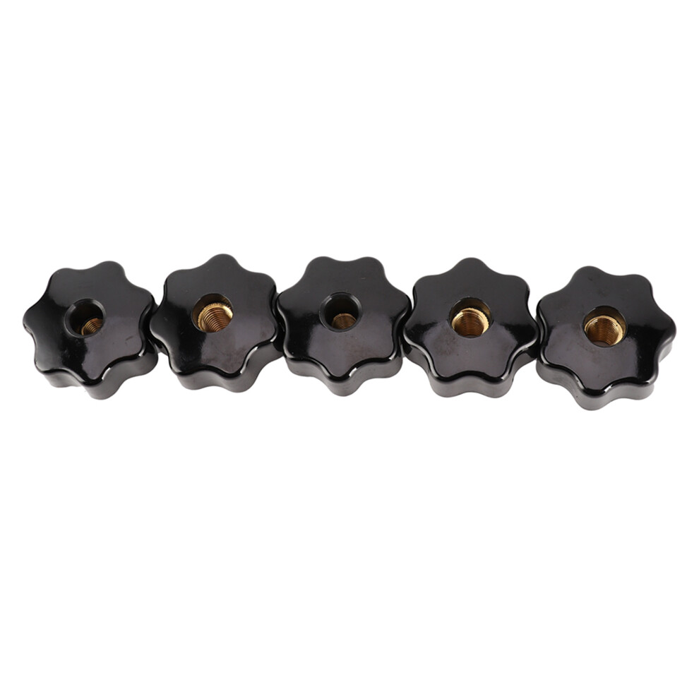 5Pcs Female Thread Clamping Knob Industrial Equipment 7 Star Through Hole Nuts Cm12x50 4611323018519