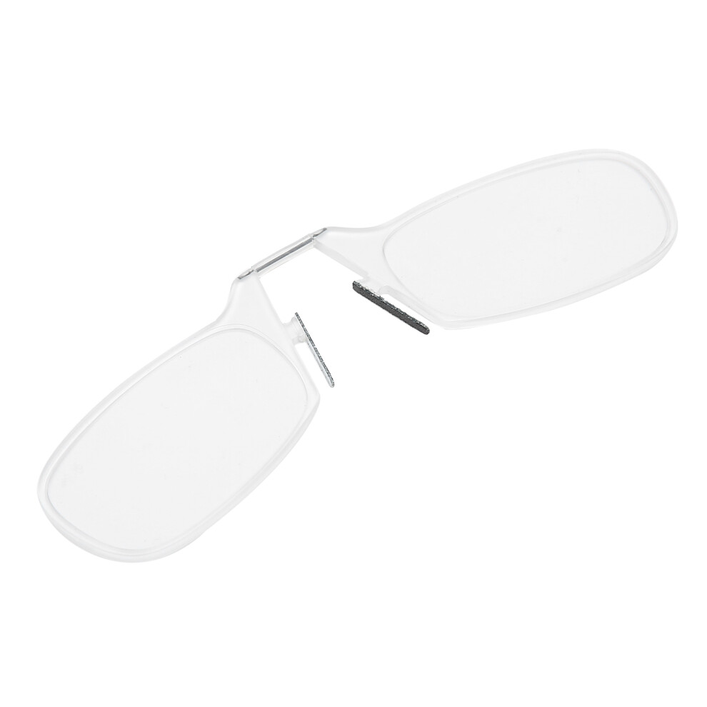 Portable Pince Nez Reading Glasses Elderly Stylish Clamp Nose Presbyopic Glasses(+150 Transparent Color)