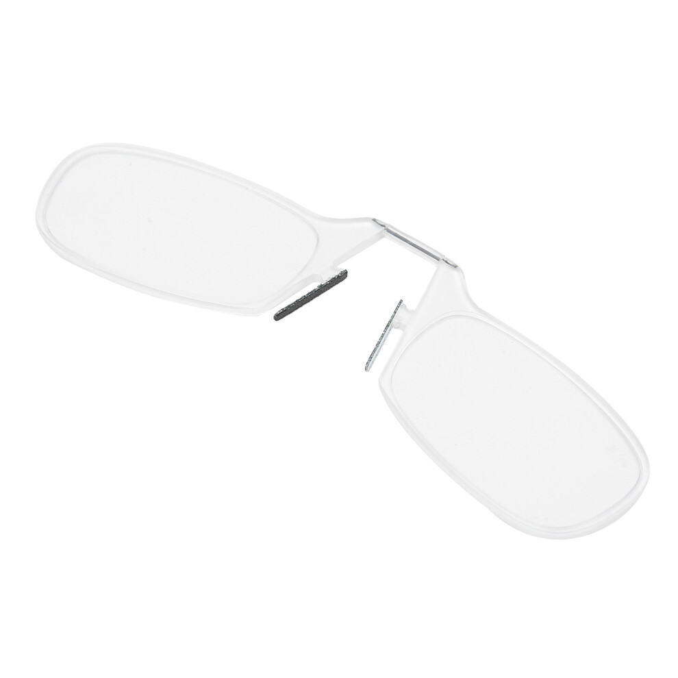 Portable Pince Nez Reading Glasses Elderly Stylish Clamp Nose Presbyopic Glasses(+100 Transparent Color)