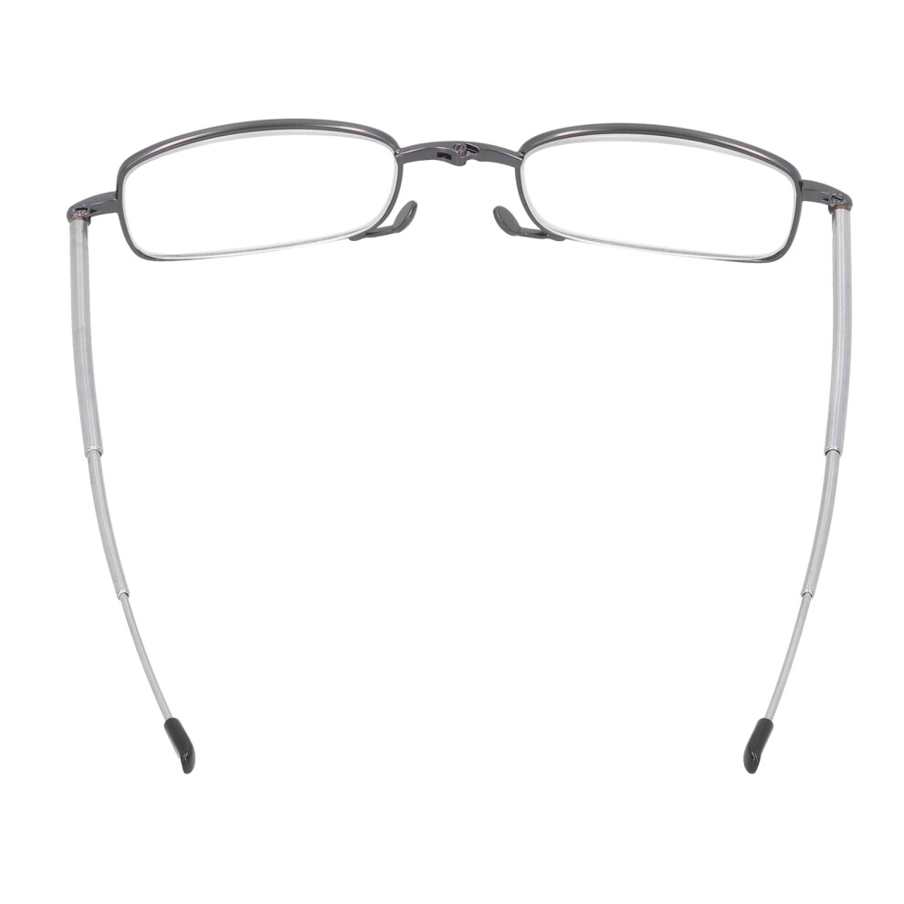 Blue Light Blocking Reading Glasses Fashionable Elderly Folding Presbyopic Glasses(+150 Square Gray)