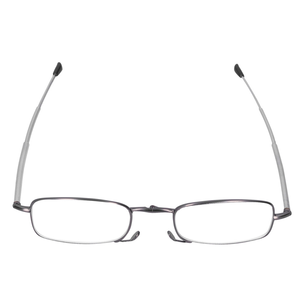 Blue/Light/Gray Blocking Reading Glasses Fashionable Elderly Folding Presbyopic Glasses(+100 Square Gray)