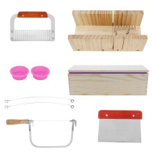 9PCS/Set 1200ml Silicone Soap Molds Kit Wood Bread Cutter DIY Soap Making Cutting Tool