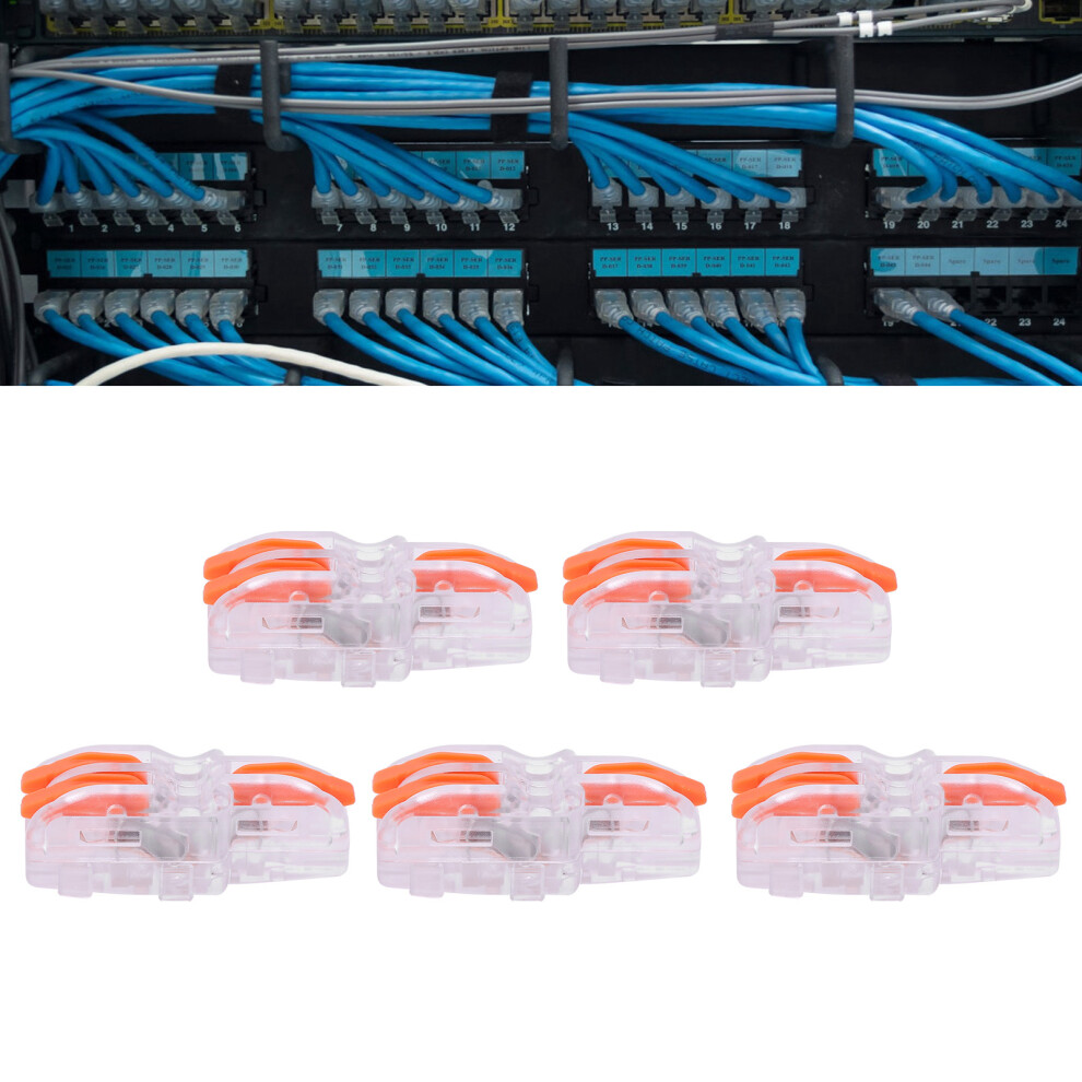 20Pcs Wire Quick Connector 1 In 2 Out Transparent T-Type Conductor Terminal Block Spl-F12(Orange ) 3121323020296