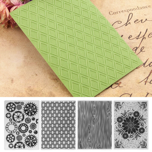 4Pcs Plastic Embossing Folders Embossed Template DIY Card Making Scrapbooking Paper Craft Tool
