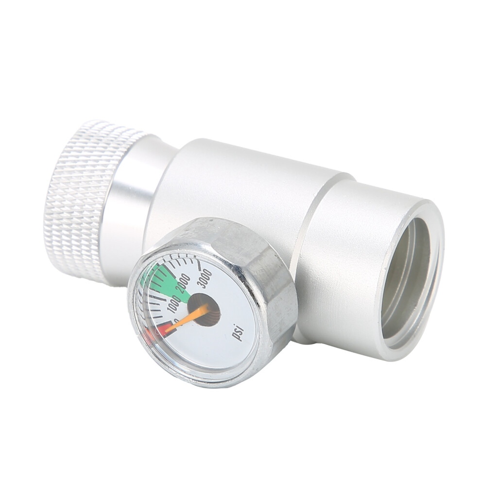Co2 Refill Adapter Connector Gas Regulator Silver Soda Asa With 3000Psi Pressure Gauge 4971323024218