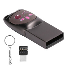 U Disk USB2.0 Pen Drive Free Zinc Alloy Memory Stick W/TypeC Adapter for Mobile Phone Computer(Grey Cute Pattern 16GB)