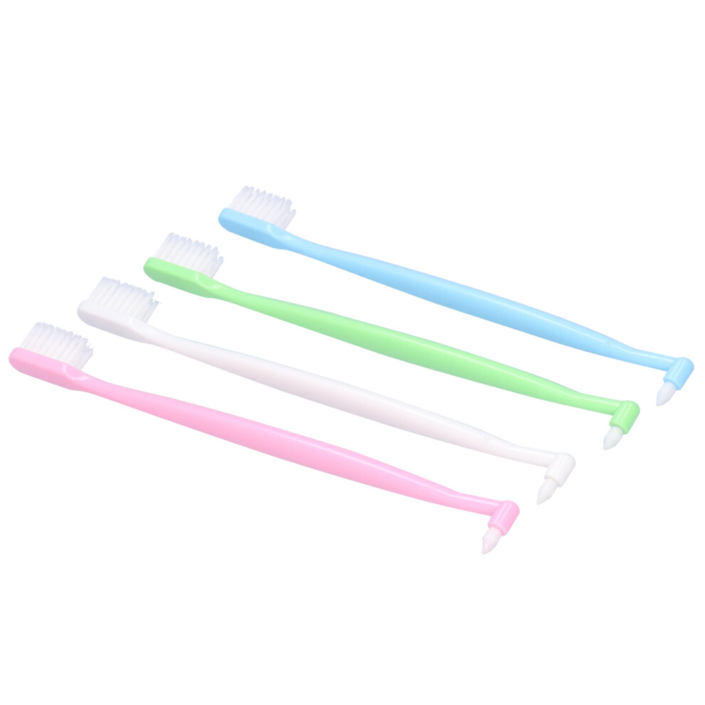 Blue/Pink 4Pcs Orthodontic Toothbrush Doubleended Interspace Toothbrush For Braces Teeth Cleaning