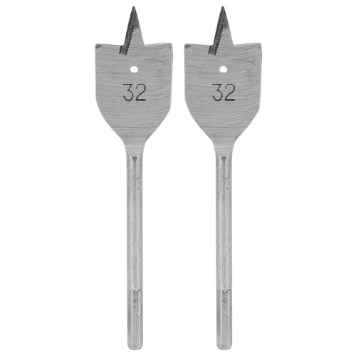 2Pcs Flat Wood Drill Bit Set Spade Boring Woodworking Hole Opening Drilling Tools 32mm 1