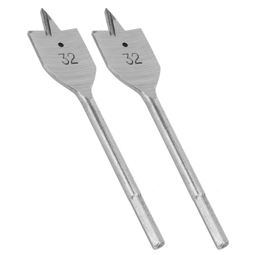 2Pcs Flat Wood Drill Bit Set Spade Boring Woodworking Hole Opening Drilling Tools 32mm