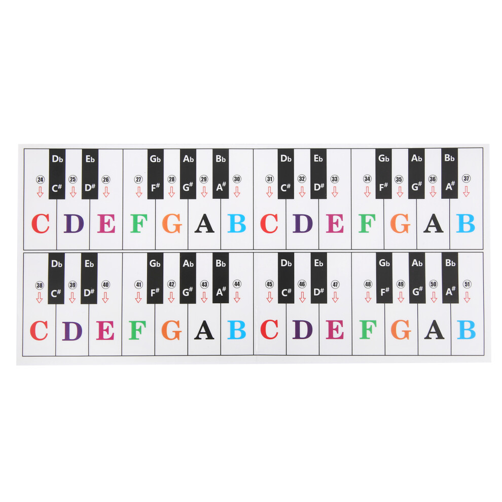 Piano Key Sticker Electronic Organ Universal Keyboard Transparent Notation Self Adhesive 4151323029547