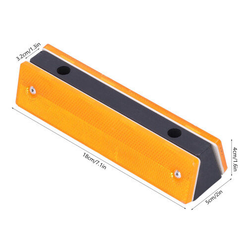 2PCS Rectangle Reflective Sign Road Stud Marker for Highway Traffic Warning Facilities(YellowYellow ) 2