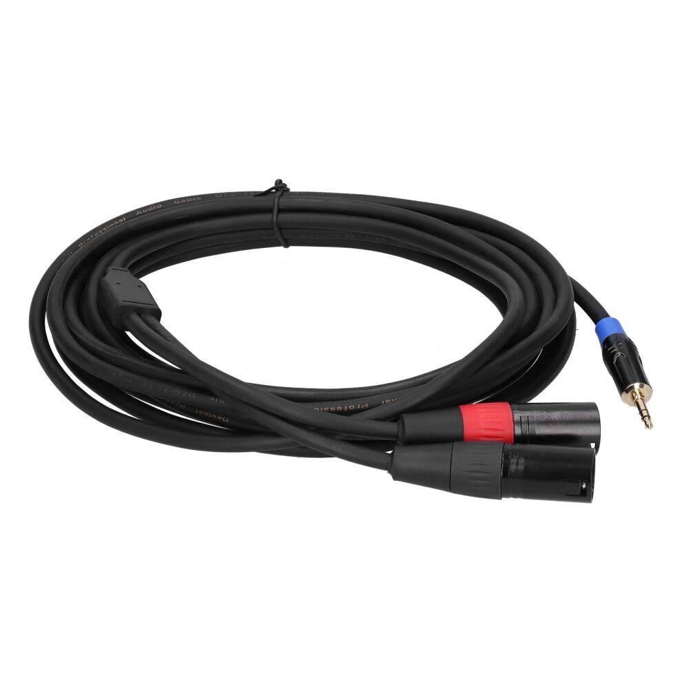 3.5Mm Stereo Male To Dual 2 Xlr Male Plug Connector Audio Converter Adapter Cable Cord5m 7621323034881