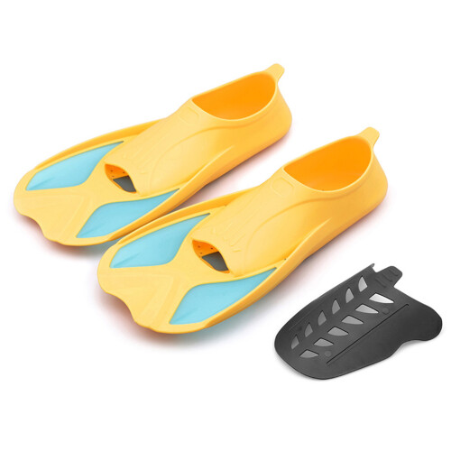 Kinder Leichte Schwimmflossen, TPR-Material, EU 30-33, Orange/Gelb 2