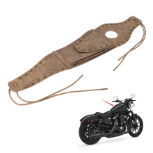 Motorcycle Oil Fuel Tank Cover W/Pouch Bag PU Leather Pad Fit for XL 883 1200 48Bronze Rivet Edge