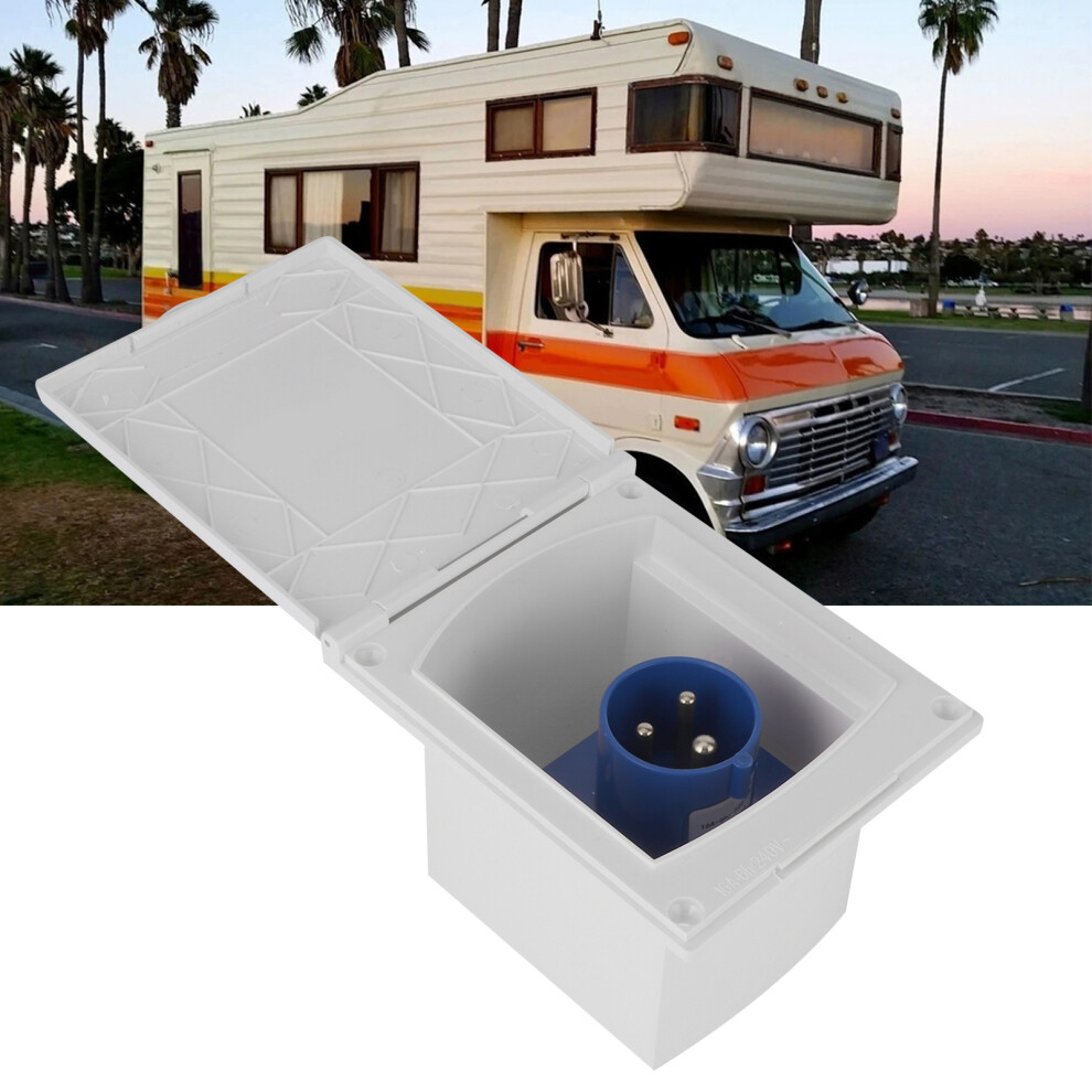 16A 220Vâ240V Waterproof Power Outlet External 3Pin Flush Female Socket Plug For Rv Motorhome Trailer 6901323036537