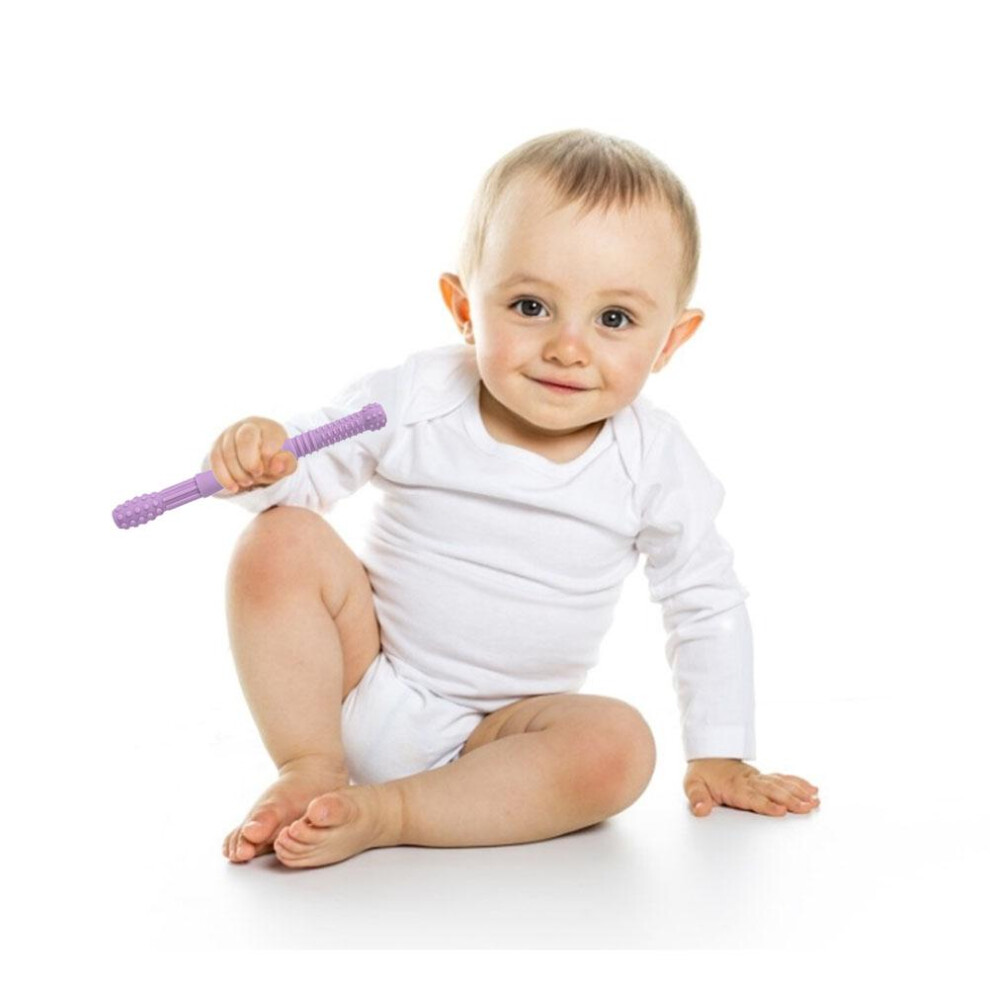 5Pcs Hollow Teething Tubes for Baby Soft Silicone Teether Baby Teething Toys with Cleaning Brush