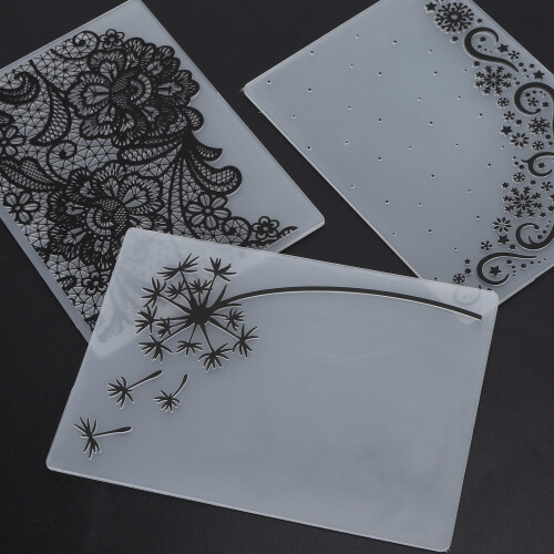 3Pcs Plastic Embossing Folders DIY Card Making Scrapbooking Embossed Template Paper Craft Tool 2