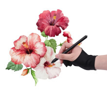 Two-Finger Free Size Drawing Glove Artist Tablet Painting Glove for Right & Left Hand Compatible with Huion/Wacom/BOSTO/UGEE/VINSA Graphics