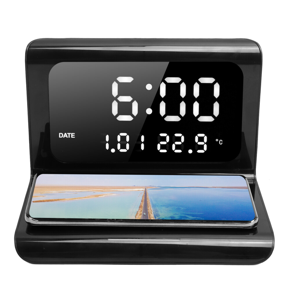 Multifunctional Clock Electronic Calendar Phone Wireless Automatic Matching Charger 4661323046319
