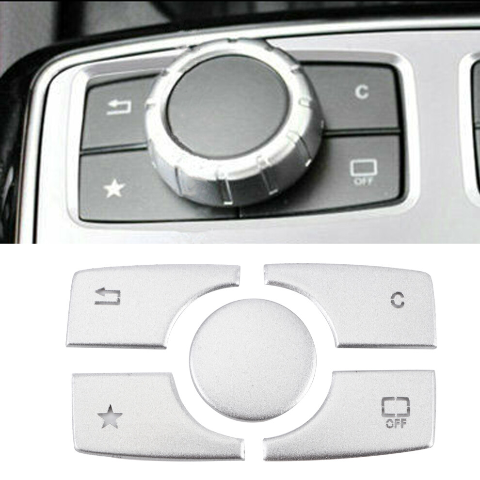 Multimedia Button Cover Trim Aluminum Alloy Stickers Fit For Mercedes Benz Ml Gl Class 2015-2019 9391323046488