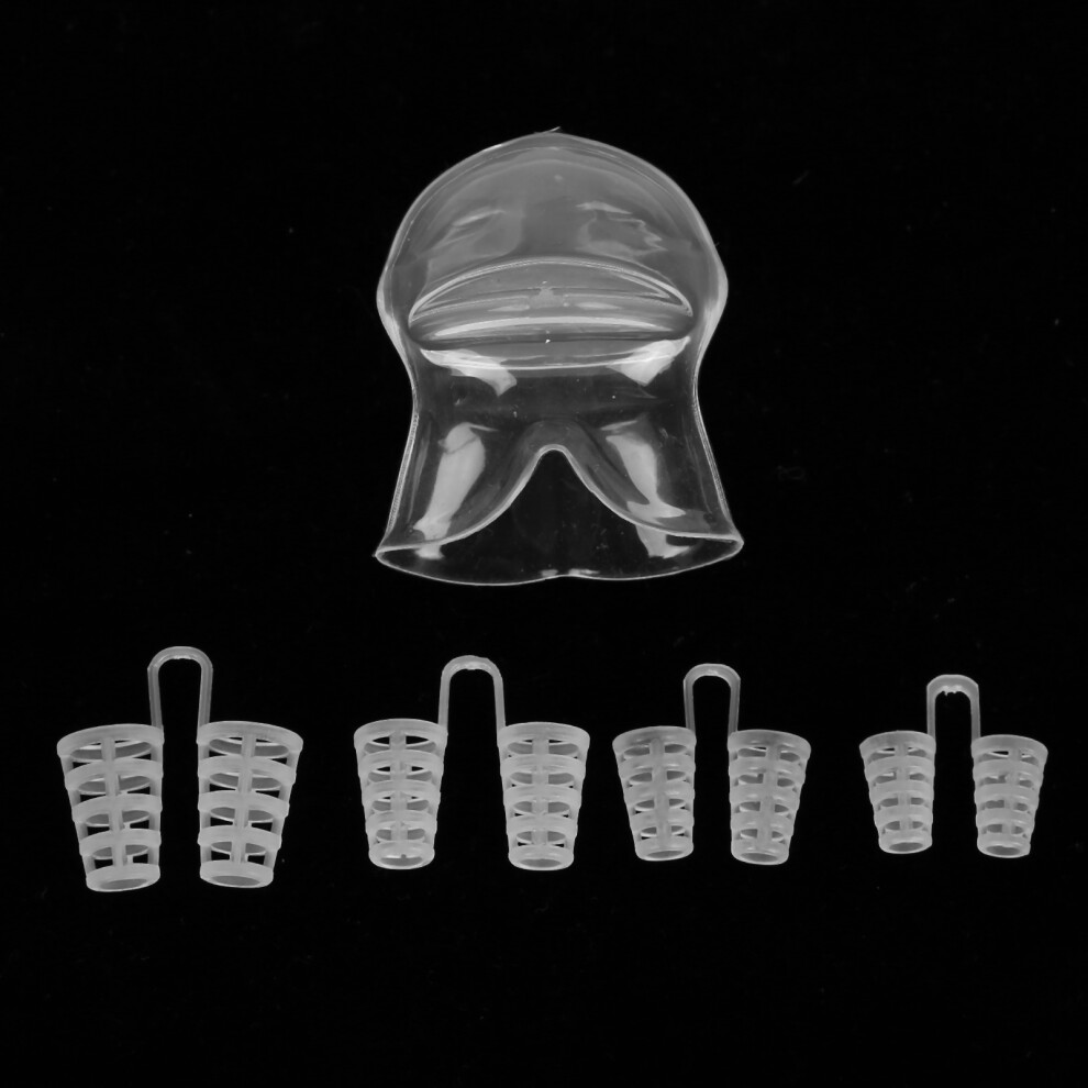 Silicone Anti Snoring Tongue Retaining Device Nose Clip Plug Anti Snoring Device Solution Set