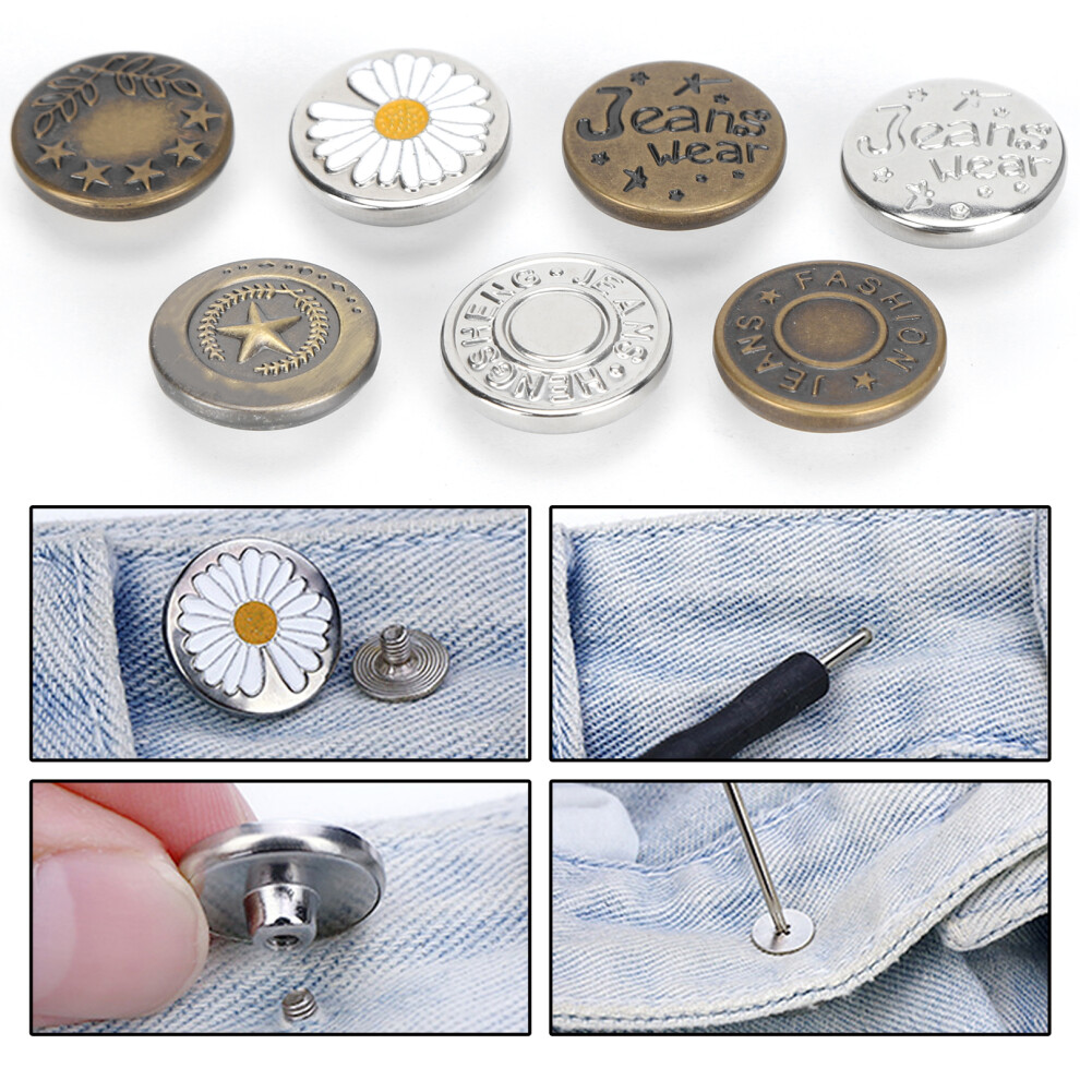 Jeans Buttons Replacement Kit Nailfree No Sewing Needed Adjustable Waistline Craft Tool 4001323049208